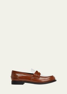 Get free shipping on Miu Miu Bicolor Calfskin Penny Loafers at Bergdorf Goodman. Shop the latest luxury fashions from top designers. Calf Leather Moccasins With Brogue Detailing And Round Toe, Leather Wingtip Platform Loafers With Brogue Detailing, Classic Platform Loafers With Contrast Sole For Office, Calf Leather Platform Loafers With Round Toe, Office Platform Loafers With Rubber Sole In Calf Leather, Calf Leather Moccasins For Workwear, Classic Platform Loafers With Contrast Sole For Work, Calf Leather Flats With Round Toe For Work, Calf Leather Round Toe Platform Loafers For Office