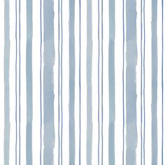 a blue and white striped wallpaper with vertical lines on the bottom half of it