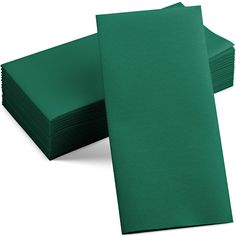 green napkins stacked on top of each other