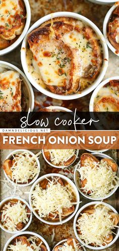 SLOW COOKER FRENCH ONION SOUP, fall, comfort food Fall Soup Recipes, Soup Recipes Slow Cooker, Fall Dinner Recipes, Crockpot Recipes Slow Cooker, Slow Cooker Soup, French Onion Soup, Easy Soups, Easy Soup Recipes