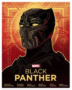 the poster for black panther featuring darth vader in front of a red background