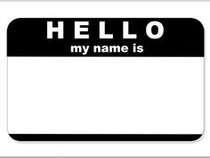 a black and white hello my name is on a mouse pad with the words hello my name is