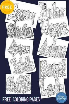 the free coloring pages for kids to color on with their own name and pictures are also available