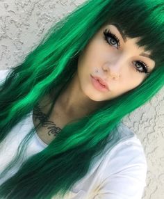 Teal And Black Hair, Hairstylist Inspiration, Goth Hairstyles, Alt Hair, Epic Hair, Bangs Ideas, Shannon Taylor, Green Hair Dye, Hair Evolution