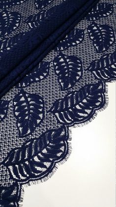 "Dark blue lace fabric. One side scalloped. Width: 120 cm/47.2 inches Item number: L88443 www.LaceToLove.com Price is set for one meter/yard. You will receive the fabric in one continuous piece if you purchase more than 1 meter/yard. IMPORTANT! Maximum one piece length of this lace is 1.80 meters/yards. If you buy more than 1.80 meters/yards of this lace you will receive it in several pieces. Actual color may vary greatly form the color you see on screen. It depends on your devices screen bright Blue Lace Fabric, Fabric Navy, Alencon Lace, Wedding Lace, Lace Bridal, Lace Evening Dresses, Navy Lace, Morning Flowers, Chantilly Lace