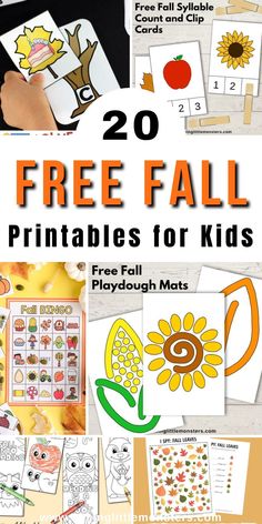 20 free fall printables for kids to playdoug mats and games with