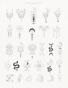 an image of tattoos drawn on paper with ink and watermarks, including the symbols for