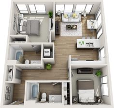 the floor plan of a two bedroom apartment