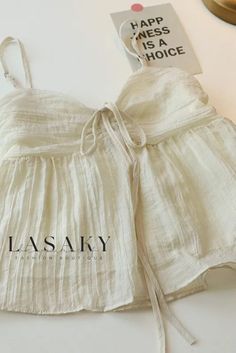 Lasaky - Chic Sleeveless Doll Dress with Elegant Back Tie Apricot Sleeveless Top, Sweet Spaghetti, Lazy Day Outfits, Closet Fashion, New Wardrobe, Cute Casual Outfits, Cute Tops, Doll Dress, New Outfits