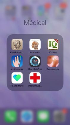 an iphone screen with the medical icons displayed on it's back side, including hand and foot prints