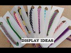 many different types of bracelets are shown in this image with the words display ideas