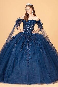 Elegant Vibes, Floral Ball Gown, Special Ocassion Dresses, Quinceañera Dresses, Cape Sleeve Dress, Dama Dresses, Straight Across Neckline, Exquisite Gowns, Dresses Quinceanera