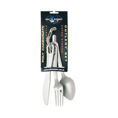 three forks and two spoons are shown in the package, with one fork sticking out from