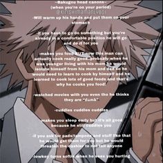 an anime character holding a knife and looking at the camera, with text above it