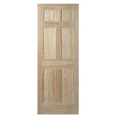 Create a warm, welcoming space with the Masonite 6-Panel Solid Core Unfinished Pine Interior Door Slab. Enjoy the beautiful, natural designs and coloration of wood-grain crafted by hand with separate stiles, rails and panels to ensure a perfect fit for exceptional strength and stability. Environmentally friendly, these doors are manufactured using quality wood harvested from professionally managed forests. Masonite Traditional 32-in x 78-in 6-panel Smooth Solid Core Unfinished Pine Wood Slab Door in Brown | 738763 6 Panel Interior Door, Wood Closet Doors, Interior Closet Doors, Pine Interior Doors, Pine Interior, Slab Doors, Oak Interior Doors, Interior Design Institute, Black Interior Doors