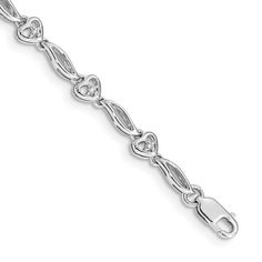 Introducing our exquisite 10k white gold diamond heart bracelet, designed exclusively for her. This stunning piece of jewelry is the perfect accessory to add a touch of elegance and sophistication to any outfit. Crafted with care and attention to detail, this bracelet features a beautiful heart-shaped diamond centerpiece that symbolizes love and affection. The 10k white gold adds a luxurious touch, making it a timeless piece that will be cherished for years to come. Whether it's a special occasion or just a treat for yourself, this bracelet is sure to make a statement. Shop now and indulge in the beauty of this diamond heart bracelet, exclusively for her. Heart Tennis Bracelet, Diamond Centerpiece, Love And Affection, Heart Shaped Diamond, Fine Jewelry Bracelets, Beautiful Heart, Heart Bracelet, Tennis Bracelet, Diamond Heart