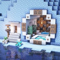 Minecraft Cave House, Minecraft Cave, Survival House, Minecraft Mansion, Minecraft Interior Design, Bangunan Minecraft