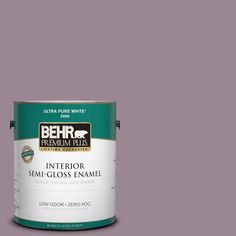 the behr premium plus interior satin enamel paint is light blue and has a white base