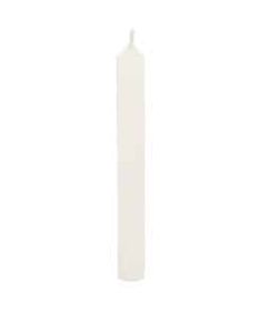 a tall white candle on a white background