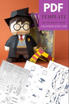 an image of harry potter paper toy with instructions to make it and how to use it