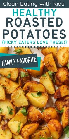 HEALTHY-ROASTED-POTATOES Healthy Crispy Potatoes, Clean Potato Recipes, Whole 30 Roasted Potatoes, Healthy Roasted Red Potatoes, Low Sodium Roasted Potatoes, Healthy Small Potato Recipes, Healthiest Potatoes To Eat, Ww Roasted Potatoes, Healthy White Potato Recipes