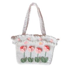 42973492019247 Spring Crochet Satchel Bag With Large Capacity, Cute Large Capacity Shoulder Bag For Spring, Cute Pink Flower-shaped Bag, Trendy White Crochet Bag With Large Capacity, Trendy Crochet Shoulder Bag For Spring, Trendy Large Capacity White Crochet Bag, Cute Satchel Bags For Spring, Trendy White Flower-shaped Bag, Cute Spring Rectangular Shoulder Bag