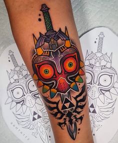 a person with a tattoo on their leg