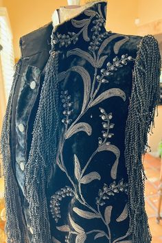 Exceptional Antique Victorian Black Velvet Embroidered Braided Mantle Cape | eBay