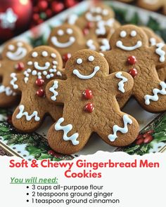 an advertisement for soft and chewy gingerbread men cookies