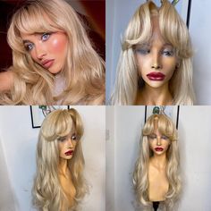 Sabrina Carpenter synthetic lace front wig Heavy curtain bang, butter blonde and a gorgeous blowout. Blonde Curtain Bangs, Bangs Lace Front, Sabrina Core, Butter Blonde, Sabrina Carpenter Style, Style Wig, Wig Party, Curtain Bangs, Synthetic Lace Front Wigs