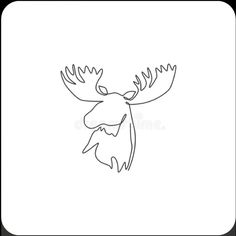 a moose's head is drawn in one line on a white background royalty illustration