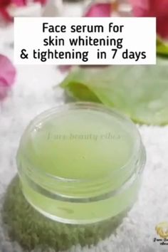 Face serum for skin whitening and tightening in 7 days #Serum Skin Lightening Diy, Natural Skin Care Ingredients, Good Skin Tips, Diy Skin Care Recipes