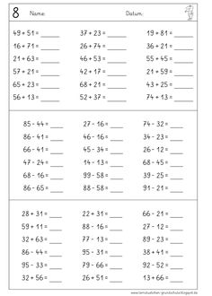 the printable worksheet for adding numbers to one digit number, and two digit digits