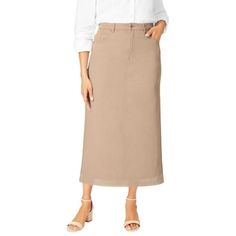 Jessica London Women's Plus Size Classic Cotton Denim Midi Skirt 100% Cotton.This is the denim you grew up with! This non-stretch, 100% cotton molds to your body for a fit thats uniquely yours. With wearing and washing, this timeless denim skirt will soften and conform beautifully to your shape. Classic 5-pocket stylingFront-zip closureHigher rise sits slightly above the waist15" back vent34" length Non-stretch 100% cotton denimMachine wash; imported. About the brand: Style To Live By. Jessica L Long Jean Skirt, Skirt Pockets, Long Jeans, Work Wear Women, Ladies Of London, Brand Style, Denim Midi Skirt, Busy Life, Petite Fashion