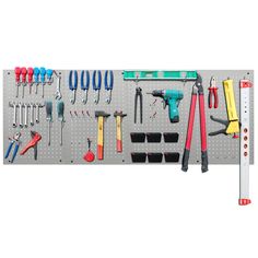 a tool board with tools hanging on it