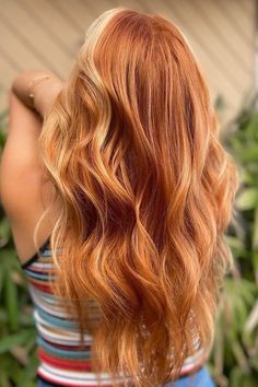 15 Stunning Winter Hair Color Ideas for Blondes in 2023-2024 - thepinkgoose.com Copper To Blonde Hair, Copper Hair With Blonde Balayage, Copper And Gold Hair, Copper Blonde Hair With Highlights, Light Copper Hair With Dark Roots, Copper Peach Blonde Hair, Copper And Blonde Balayage Rose Gold, Light Ginger Hair Strawberry Blonde, Bronze Hair Color Copper