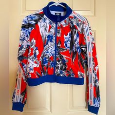 Took Off Tags & Never Wore. Super Cute, Cropped Track Jacket- Perfect For Spring! Nike Spring Long Sleeve Track Jacket, Nike Long Sleeve Track Jacket For Spring, Nike Blue Track Jacket For Spring, Red Nike Outerwear For Spring, Nike Track Jacket, Varsity Jackets, Track Jacket, Track Jackets, Blue Orange