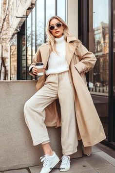 Monotone Fall Outfits, Poland Outfits Fall, Fall Italy Outfits Women, Casual Fall Outfits Sneakers, Winter Outfits Timeless, Fall France Outfit, Fall Italy Travel Outfits Women, Fall Europe Trip Outfits, Fall Switzerland Outfits