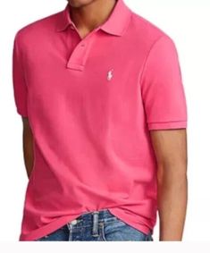 Polo Ralph Lauren Men Shirt XLarge Hot Pink Polo Short Sleeve NWT. Pink Polo, Men Shirt, Polo Ralph Lauren Mens, Ralph Lauren Men, Polo Ralph, Hot Pink, Polo Ralph Lauren, Ralph Lauren, Mens Shirts