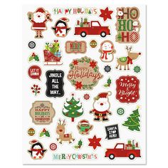 Get 4 sticker sheets for the price of 2! Fancy & festive stickers brighten greeting cards, envelopes, notes, arts and crafts projects and more. Acid/lignin free. Largest sticker is 1-1/2" x 2-1/2".  Comes on two 8 1/2" x 11" sheets. Printed in USA Set of 40 stickers  WARNING: Choking Hazard - small parts. Not for Children under 3 years. Crafty Christmas, Popular Crafts, Fundraising Campaign, Merry Happy, Envelope Seals, Crafts Projects, Christmas Illustration, Kids Stickers, All Craft