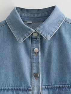 Cozy Cropped Denim Shirt Cropped Denim Shirt, Cropped Denim, Denim Mini, New Tops, Designer Style, Sweater Coats, Black Friday Sale, Shirt Sale, Denim Shirt