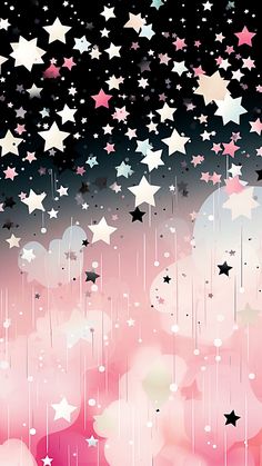 the stars are falling from the sky in pink and black colors, as if they were falling