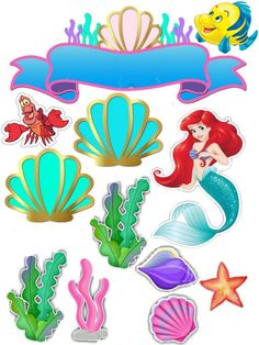 the little mermaid stickers are on display