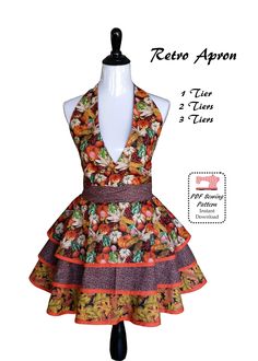 a mannequin with a dress on it's head and the words retro apron