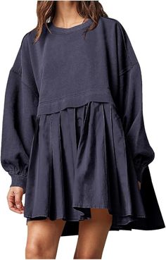 #freepeople #amazon #dress #womens Sweatshirts Graphic, Sweatshirts Crewneck, Sweatshirts Vintage, Aesthetic Sweatshirt, Fall Pullover, Color Block Maxi Dress, Pleated Jumpsuit