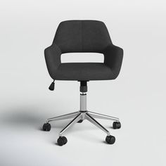 a black office chair with wheels and casteors on an isolated white background 3d rendering