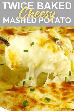 a white bowl filled with cheese mashed potatoes