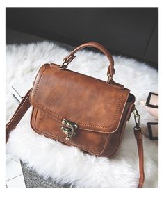 Brown Satchel Handbag Vintage Side Bag Vegan Crossbody Bag for $52.99 | Baginning Shoulder Sling Bag, Women Backpack Travel, Brown Satchel, Vintage Crossbody Bag, Brown Crossbody Bag, Shoulder Sling, Women Crossbody Bag, Vintage Handbag, Brown Crossbody