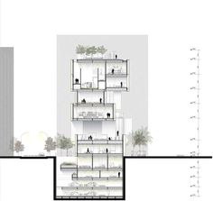 the floor plan for an apartment building with multiple levels