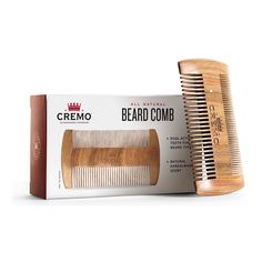 Cremo Premium Dual-Sided Sandalwood Beard Comb - Static & Snag Free - 1ct Beard Accessories, Goatee Beard, Beard Designs, Beard Butter, Beard Conditioner, Epic Beard, Beard Comb, Perfect Beard, Shaving Accessories